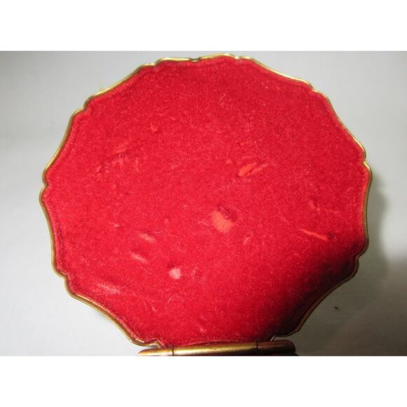 VTG Stratton 3 Foot Gold Tone Pink Rose Floral Victorian Trinket Jewelry Box - Picture 4 of 6